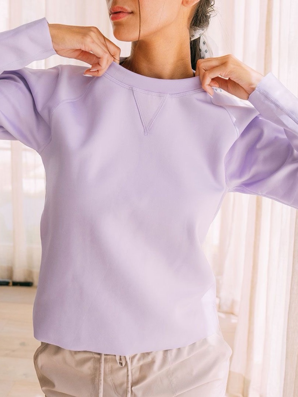 Albion Neo Lilac Lavender Crewneck Pullover Sweatshirt